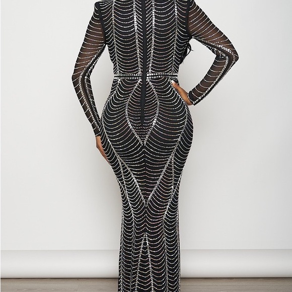 Banjul rhinestone mesh mermaid maxi dress - Picture 8 of 11